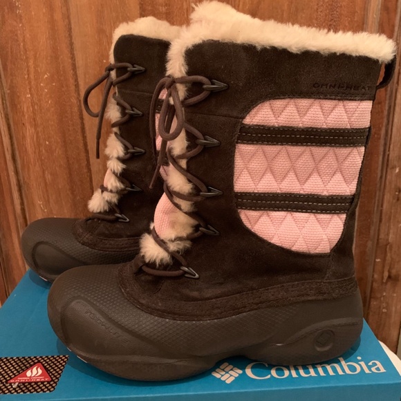 Columbia Youth Heather Canyon Snowboots Size 6 - Picture 1 of 16